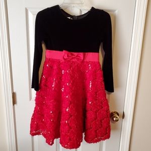 Girl's size 12 red and black dress